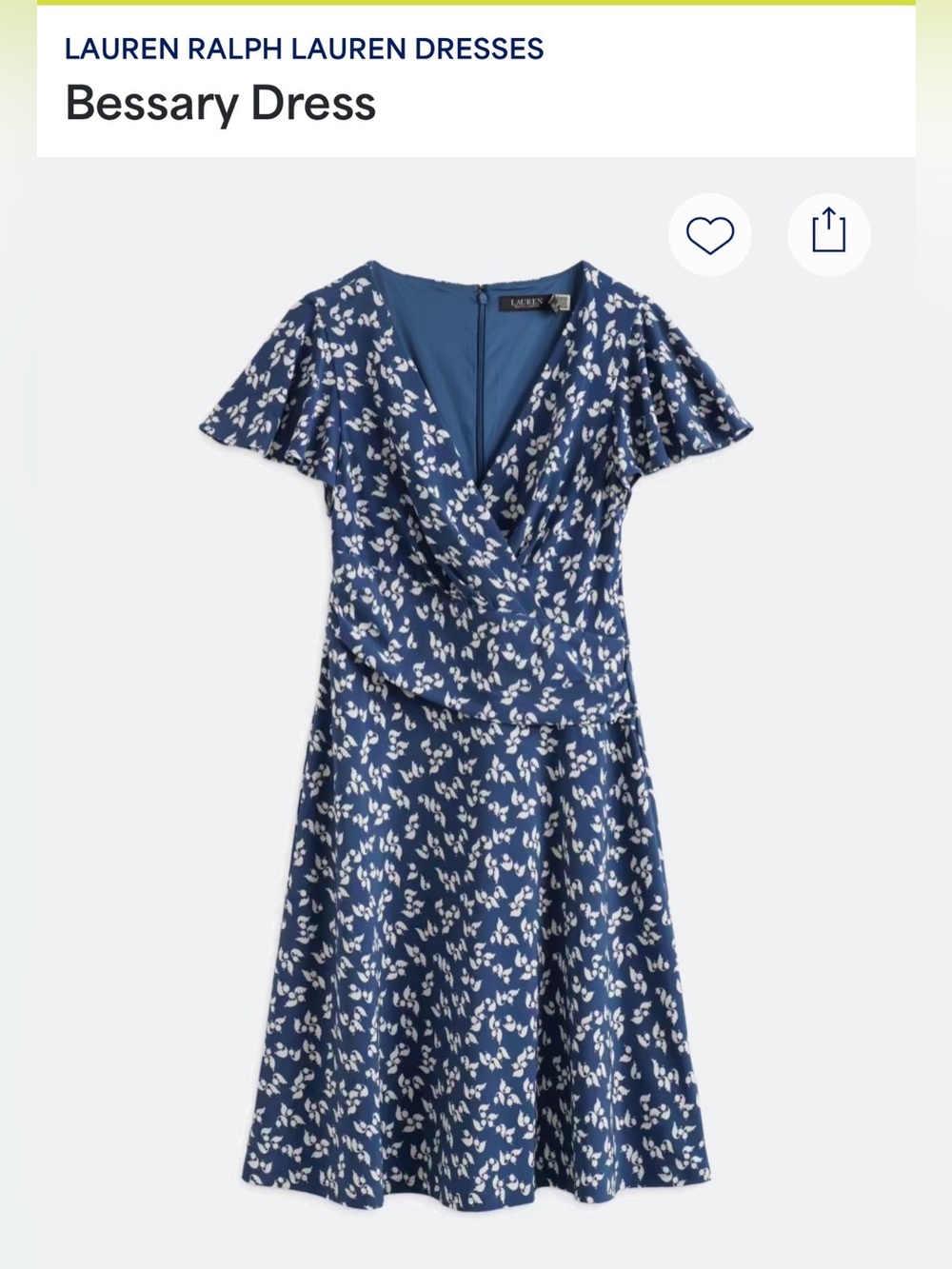Lauren Ralph Lauren Navy and White Floral Wrap Dress